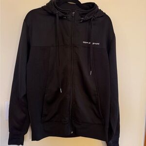Black Zip-Up Hoodie - Upper Playground - PNW brand